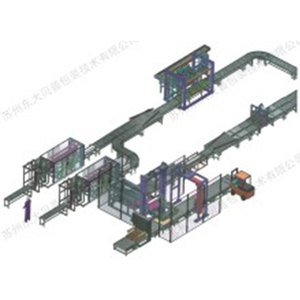 Automatic packaging line for beverage and wine
